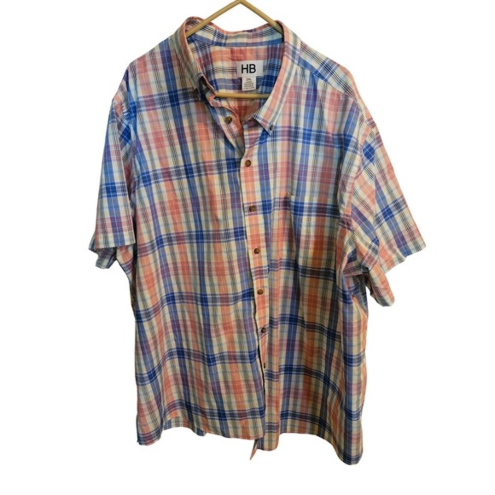 HB‎ Plaid Short Sleeve Size 2XL (B63)